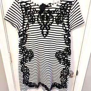 Black & White Embroidered Anthropologie Dress